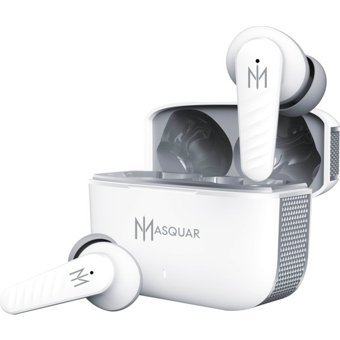Masquar Blackark Android-iOS Uyumlu Su Geçirmez Tek Mikrofonlu 5.3 Silikonlu Kablosuz Kulak İçi Bluetooth Kulaklık Beyaz
