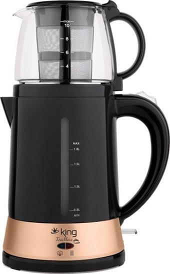 King K 8500 Cam Demlikli 1800 W Plastik Gövdeli Kırmızı Çay Makinesi