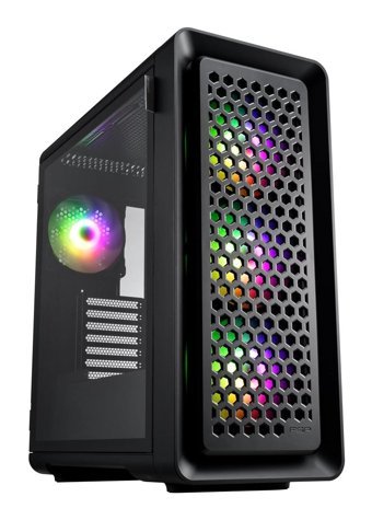 Fsp CUT593P ARGB Mesh 4 Fanlı Temperli Cam Siyah Dikey Mid Tower Oyuncu Bilgisayar Kasası