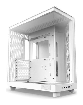 Nzxt H6 Flow CC-H61FW-01 Mesh 3 Fanlı Beyaz Dikey Mid Tower Oyuncu Bilgisayar Kasası