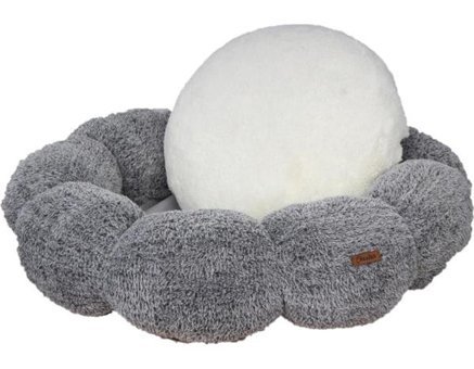 Chester Daisy Yıkanabilir Tek Fonksiyonlu 65 cm Simit Kedi Yatağı Gri