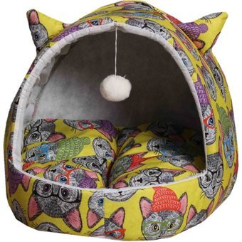 Beyzatex Yıkanabilir Tek Fonksiyonlu 40x45 cm Üstü Kapalı Kedi Yatağı Sarı