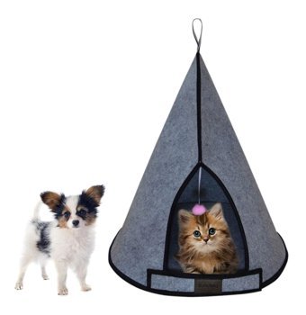Bundera Cat Tower Yıkanabilir Tek Fonksiyonlu 50x50 cm Üstü Kapalı Kedi Yatağı Gri