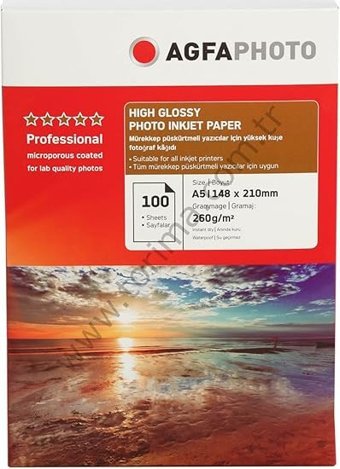 Agfaphoto A5 26 gr 100 Yaprak Çizgisiz 1 Top Fotoğraf Kağıdı