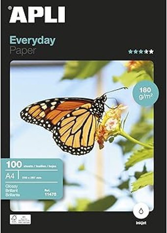 Apli 11817 A4 160 gr 100 Yaprak Parlak 1 Top Beyaz Fotoğraf Kağıdı
