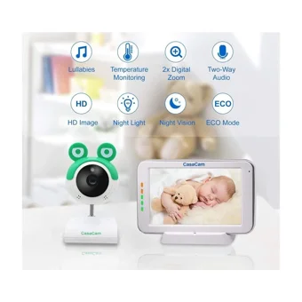 Casacam BM240 Hareket Sensörlü Gece Görüşlü Dijital Ekranlı Kablosuz HD Bebek Kamerası