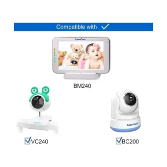 Casacam BM240 Hareket Sensörlü Gece Görüşlü Dijital Ekranlı Kablosuz HD Bebek Kamerası
