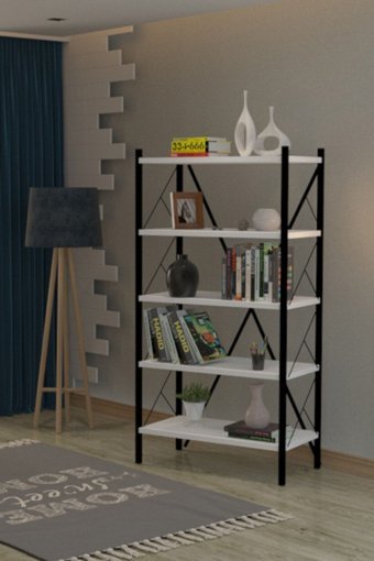 Noowa 5 Raflı Metal 64x150x30 cm Beyaz