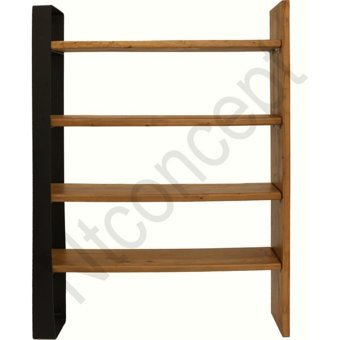 NTConcept Via Masif Ağaç 4 Raflı Ahşap 120 cm Ceviz