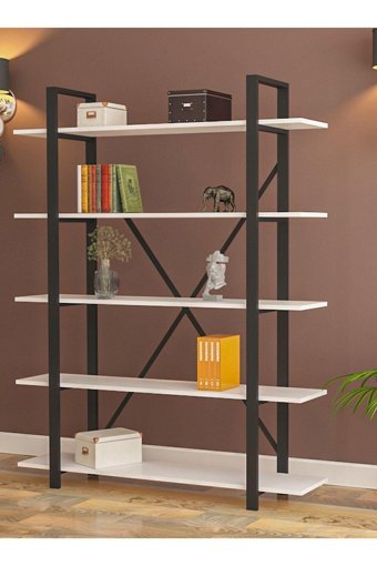 Wood House Ecrin 5 Raflı Suntalam 90x180x35 cm Beyaz