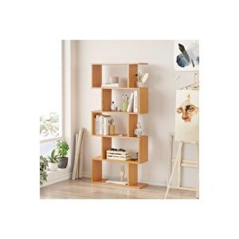 Le Moduler Santorini 5 Bölmeli 5 Raflı Ahşap 70x156x24 cm Kahverengi