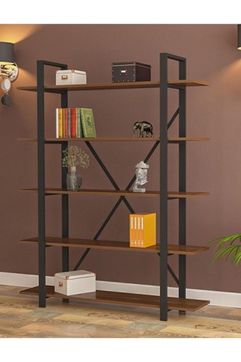 Wood House Ecrin 5 Raflı Suntalam 90x180x35 cm Ceviz