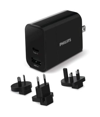 Philips DLP2621T 1 Type C - USB Kablolu 30 W Çoklu Şarj Hızlı Şarj Aleti Siyah