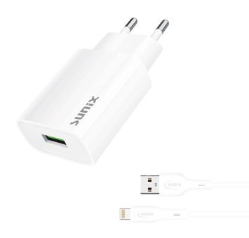 Sunix S-27 Lightning Usb Type - A Kablolu 2.6 Amper Hızlı Şarj Aleti Beyaz