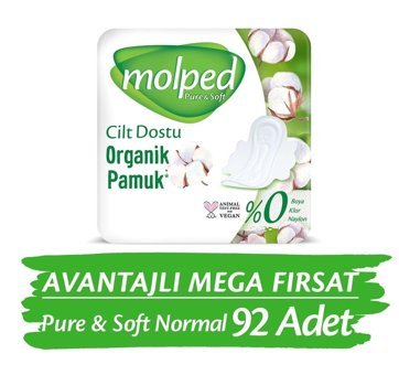 Molped Pure&Soft Organik Antialerjik İnce 46'lı Hijyenik Ped 2 Adet