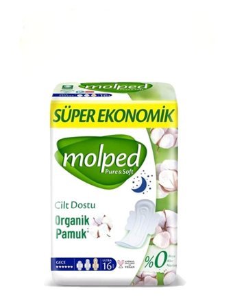Molped Pure&Soft Organik Antialerjik Ultra İnce 16'lı Hijyenik Ped