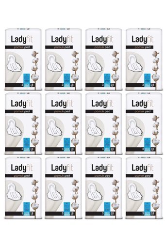 Lady Fit Pamuk Organik Antialerjik İnce 18'li Hijyenik Ped 12 Adet