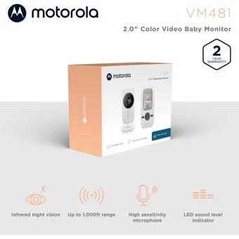 Motorola VM481 Hareket Sensörlü Gece Görüşlü Dijital 2 inç Ekranlı Kablosuz Bebek Kamerası