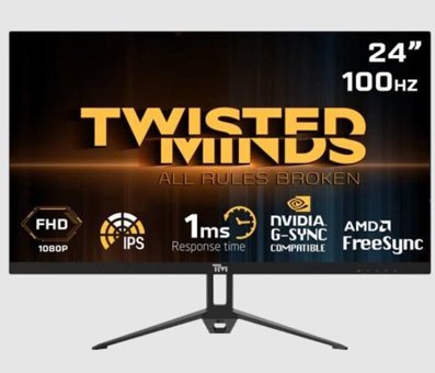 Twisted Minds TM24FHD100IPS 100 Hz 1 ms 24 Hz FHD IPS Hoparlör VGA HDMI Freesync GSync 1920 x 1080 px Oyuncu Monitörü