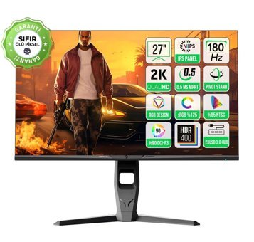 Gamepower Royal T20 180 Hz 0.5 ms 27 inç QHD IPS Hoparlör VGA HDMI Freesync GSync 2560 x 1440 px Oyuncu Monitörü