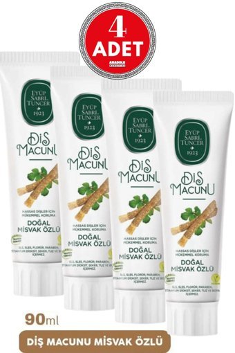 Eyüp Sabri Tuncer Misvak Özlü Organik Florürsüz Diş Macunu 4x90 ml