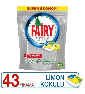 Fairy Platinum Limon Tablet Bulaşık Makinesi Deterjanı 43 Adet
