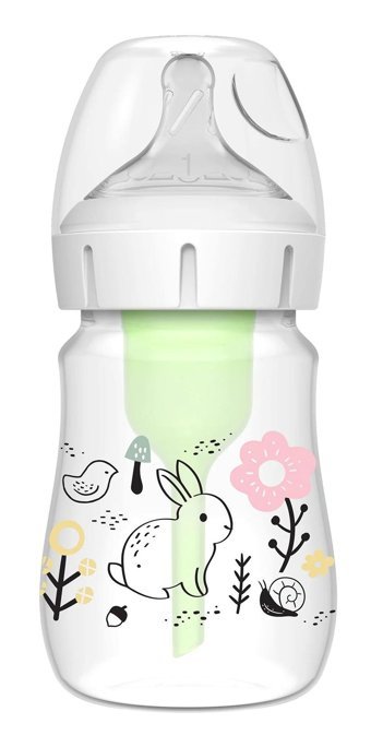 Dr. Brown's Polipropilen Gaz Yapmayan Antikolik Yenidoğan Yavaş Akışlı 0-3 Ay Desenli Şeffaf Biberon 150 ml