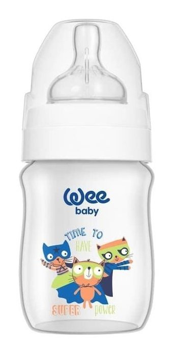 Wee Baby 959 Safari Polipropilen Yenidoğan Yavaş Akışlı 0-6 Ay Desenli Çok Renkli Biberon 150 ml