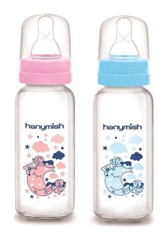 Hanymish 430 Polipropilen Gaz Yapmayan Antikolik Yavaş Akışlı 0-6 Ay Desenli Çok Renkli Biberon 240 ml