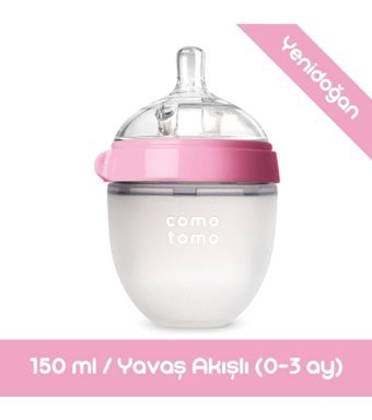 Comotomo Polipropilen Gaz Yapmayan Antikolik Yenidoğan Yavaş Akışlı 0-3 Ay Pembe Biberon 150 ml