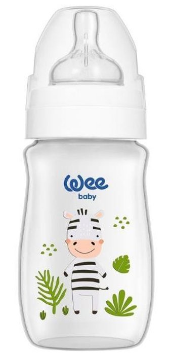 Wee Baby Safari Klasik Polipropilen Gaz Yapmayan Antikolik Yenidoğan Yavaş Akışlı 0+ Ay Desenli Şeffaf Biberon 250 ml
