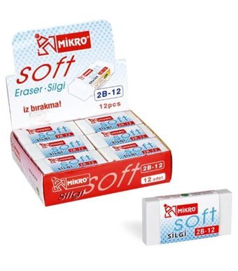 Mikro Soft 2B-12 Orta Boy Beyaz Silgi