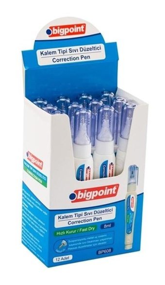 Bigpoint Beyaz 12'li Kalem-Sıvı Daksil