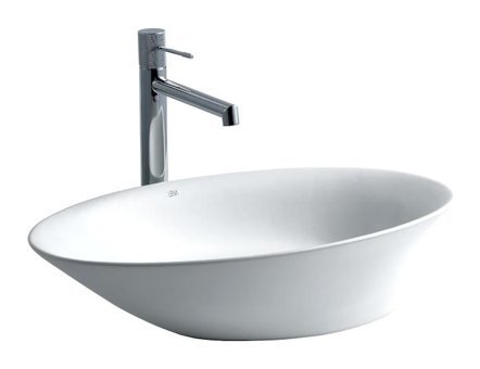 Lena Eh -4610Mb Klasik Tekli 140 cm Porselen Tezgah Üstü Oval Lavabo Beyaz