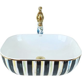 Pure Concept Dekoratif Tekli Tezgah Üstü Asimetrik Lavabo Çok Renkli