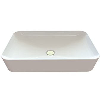 Creavit Ul060 Klasik Tekli 60 cm Seramik Tezgah Üstü Dikdörtgen Lavabo Beyaz