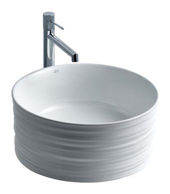 Lena E-2104 Klasik Tekli 40 cm Porselen Tezgah Üstü Yuvarlak Lavabo Beyaz