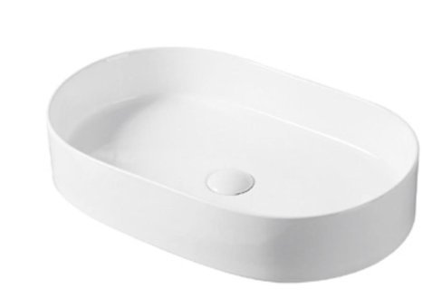 Lena E-W1202 Klasik Tekli Tezgah Üstü Oval Lavabo Beyaz