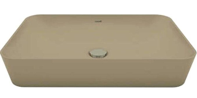 Creavit Country Tekli 60 cm Seramik Tezgah Üstü Dikdörtgen Lavabo Mat Bej