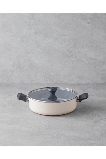 English Home Home Prego CeraWell Cam Kapaklı Seramik 26 cm Karnıyarık Tencere