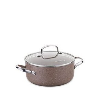 Korkmaz A2903 Browni İndüksiyonlu Cam Kapaklı Çelik 22 cm Basık Tencere