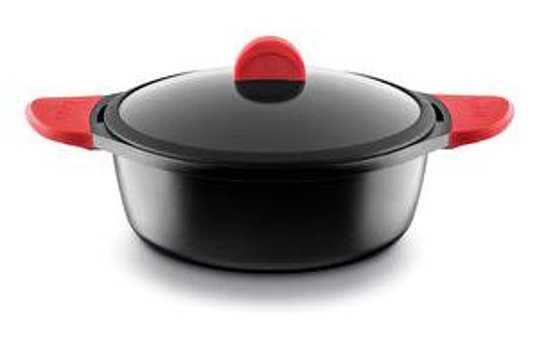 Castey Induction İndüksiyonlu Cam Kapaklı Döküm 20 cm Derin Tencere
