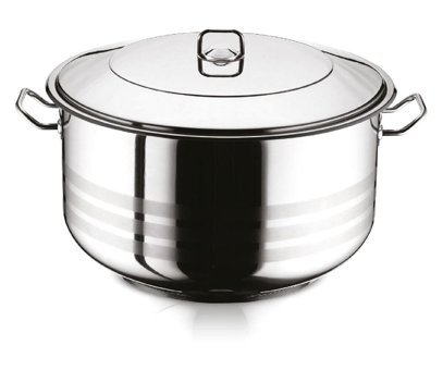 Hascevher Gastro İndüksiyonlu Cam Kapaklı Çelik 32 cm Basık Tencere