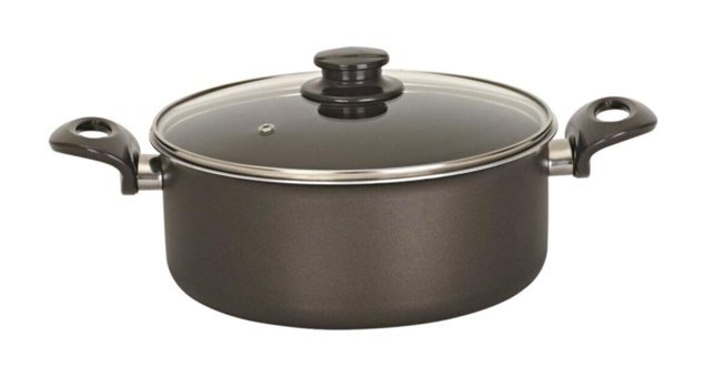 Mehtap Onyx Cam Kapaklı Granit 18 cm Derin Tencere