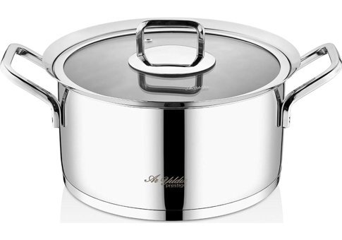 Aryıldız Chef Prestıge İndüksiyonlu Cam Kapaklı Çelik 24 cm Karnıyarık Tenceresi