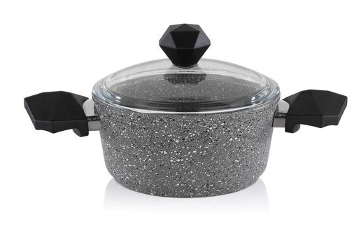 Schafer Cory Cam Kapaklı Granit 26 cm Derin Tencere