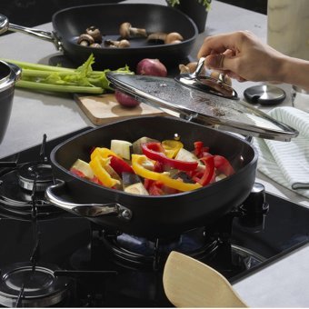 Schafer Gastronomie Master İndüksiyonlu Cam Kapaklı Granit 26 cm Karnıyarık Tenceresi