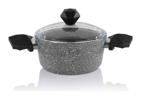 Schafer Cory Cam Kapaklı Granit 20 cm Derin Tencere