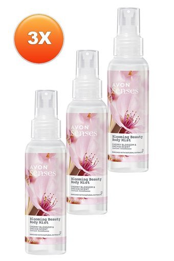 Avon Blooming Beauty Kiraz Çiçeği-Orkide Kadın Vücut Spreyi 3x100 ml
