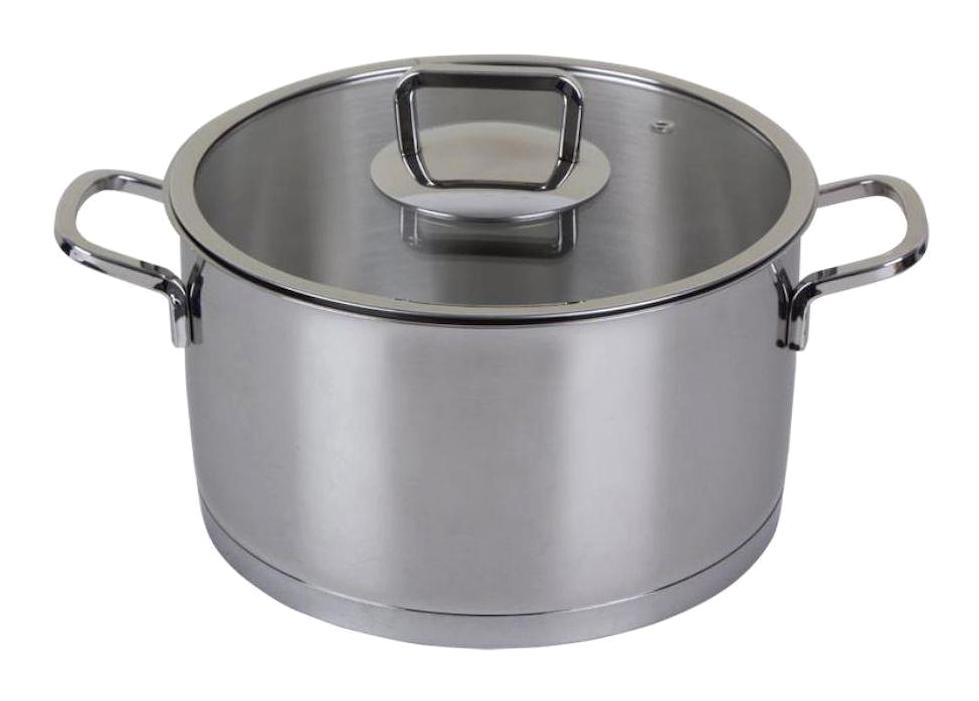 Porland Lusso Cam Kapaklı Çelik 24 cm Derin Tencere